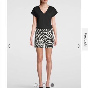 WHBM 5” smooth stretch zebra print shorts size 10